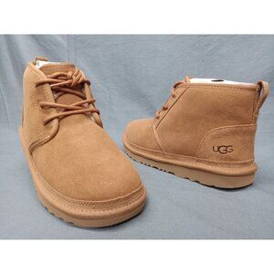UGG Australia Boys Neumel Boots Suede Sheepskin Chestnut Size 5 NEW IN BOX!